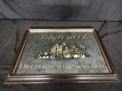 Vintage Inglenook Vineyards Winery Smoked Mirror Bar Sign Wooden Frame