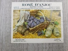 Rose D&rsquo;Anjou Appellation Control France Pink Anjou Vintage Label Winery Wine
