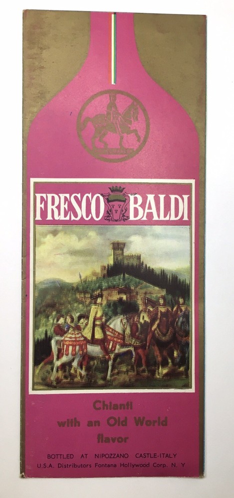 Frescobaldi Chianti Brochure Vintage Mid Century Printed in Italy Wine Drinks