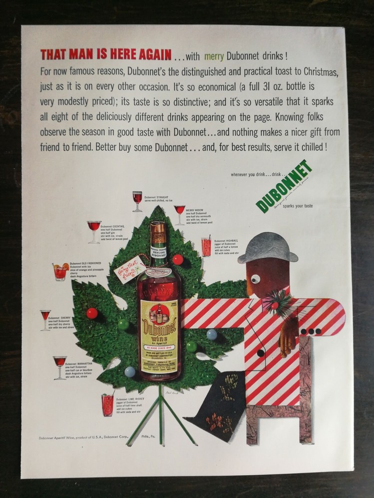 Vintage 1942 Dubonnet Wine Full Page Original Ad 721