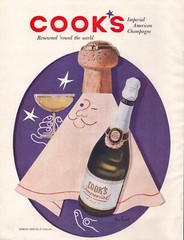 Cooks Imperial American Champagne Vintage 1955 Print Ad Brut Happy New Year