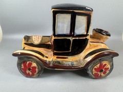 Vintage 1969 Borghini Italy Ceramic Car Wine Bottle Unopened Full Decanter