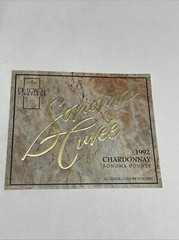 De Loach Vineyards Sonoma Cuvee Wine Label 1992 Chardonnay 90s Design