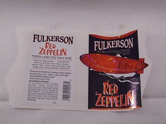 Wine Bottle Lables Red Zeppelin Fulkerson Finger Lakes NY #553