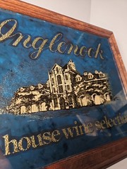 Vintage 1986 Inglenook Winery Bar Mirror Sign Wood Framed Napa Valley 19×15