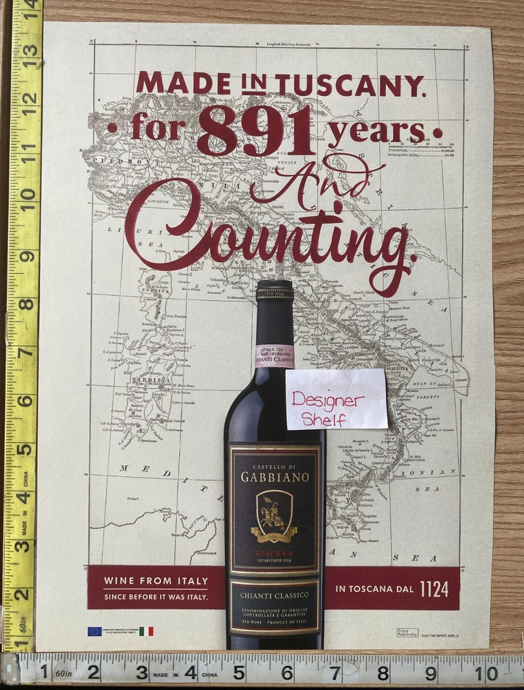 Castello Di Gabbiano Riserva Chianti Wine 2015 Print Advertisement