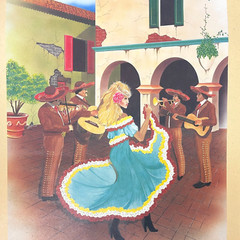 Viva La Rubia Table Wine Fun Food and Fiesta Vtg Poster 19×27 Napa Mariachis