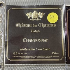 Vintage Chateau Des Charmes Chardonnay White Wine Niagara UNUSED Paper Label Q34