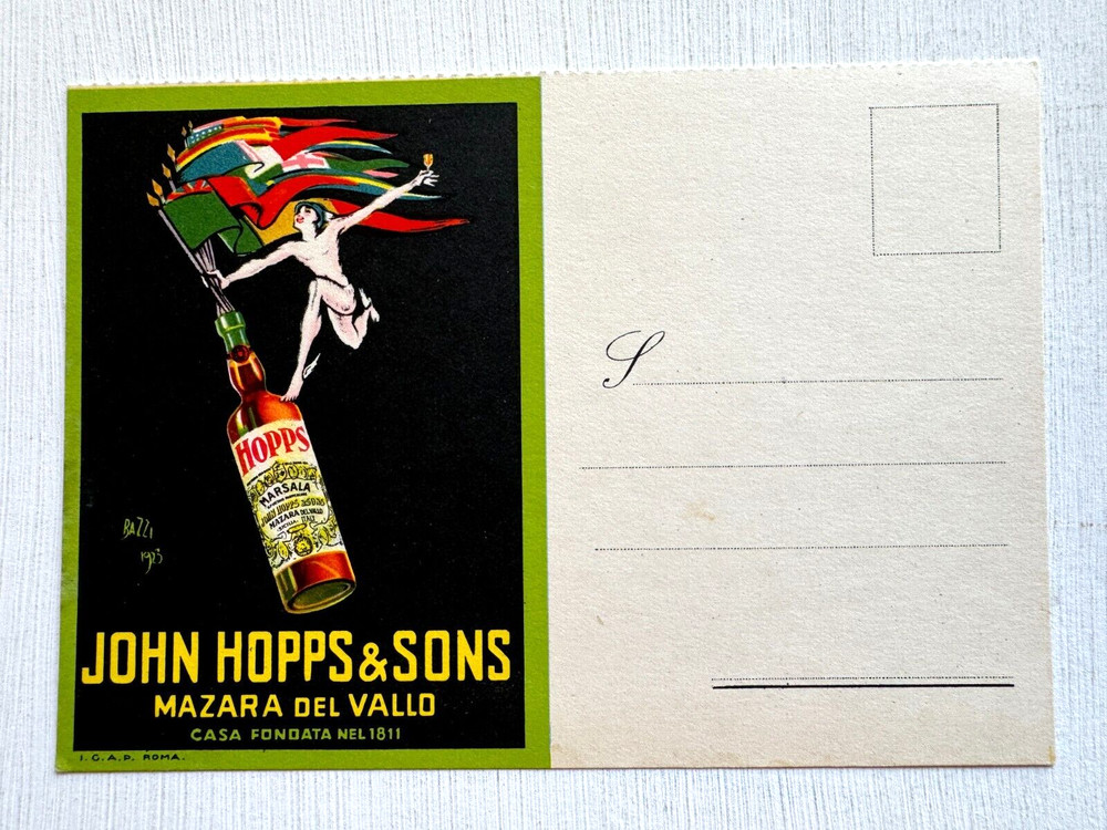 Original 1920&rsquo;s John Hopps & Sons Wine Advertising Postcard