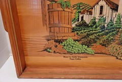 Christian Brothers Napa Valley Wines Mont La Salle Vineyards Wooden Tray 18&Prime;x14&Prime;