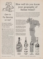 1961 Italian Wines Geography – Ruffino, Folonari, Cora – Map Of Italy – Print Ad