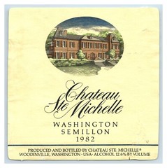1982 Chateau Ste Michelle Semillon Washington Woodinville Wine Label Original S8