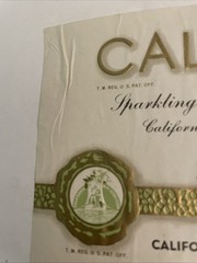 VTG CALWA Brand California Champagne Sparkling Wine Label Guasti CA 1960s LOT 2