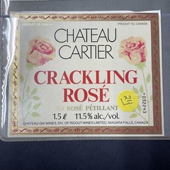 Vintage Chateau Cartier Crackling Rose Wine Niagara UNUSED Paper Label Q24