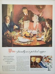 2 Vintage 1943 San Francisco Wine Advisory Board Print Ad Ephemera Wall Decor