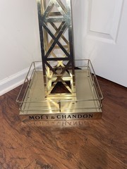 Vtg Moet Chandon Eiffel Tower Replica Gold Champagne Advertise Display Large 40”