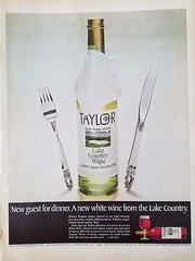 1968 Taylor New York State Wine Lake County White Bottle Original Ad