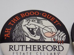 RUTHERFORD CELLARS-VINTAGE 1991 HALLOWEEN PROMO-2.5&Prime; BUTTON-« AH, THE BOOO-QUET! »