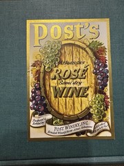 Vintage Posts Wine Bottle Label Altus Arkansas Semi Dry Rosé Unused