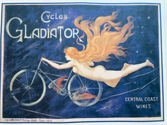 Vintage Cycles Gladiator Central Coast Wines Monterey County California Poster