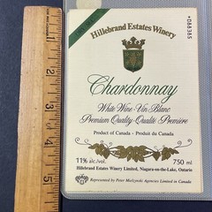 Vintage 1983 Hillebrand Estates Chardonnay Wine UNUSED Paper Label Q108