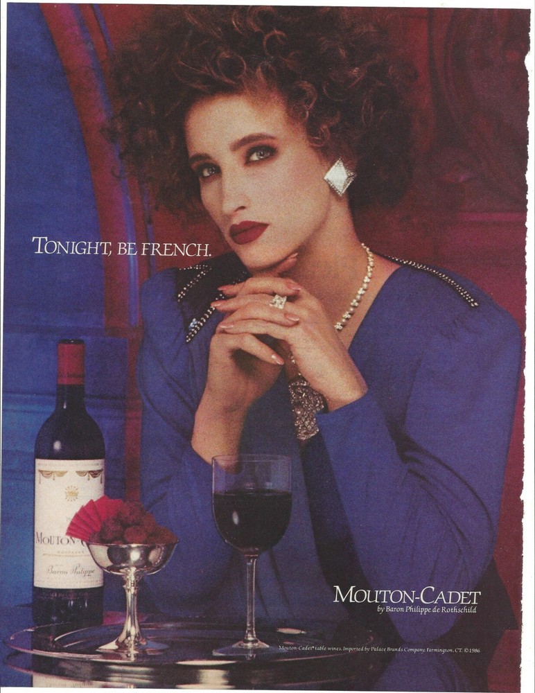 Mouton-Cadet Wine 1986 Original Print Ad 9 x 11&Prime; Playboy Magazine 80s 1980s