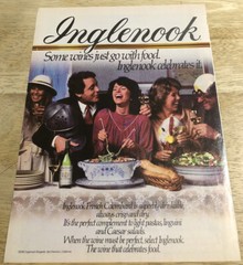 1983 INGLENOOK WINE Friends making dinner – Vintage Magazine Ad Clipping