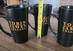 Set of 3 Tobin James Cellars Winery Paso Robles Ceramic Coffee Mug Cups Black