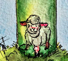 « Vintage 2020 » Sheep Incognito Art Print Quarantine Paper Wine Bottle 8×10 Mat