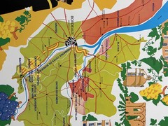 Vintage Authentic French Wine Poster Bordeaux France Travel Vineyards 1970s Map