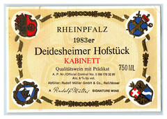 1983 Deidesheimer Hofstuck Rudolf Muller German Wine Label Original S9