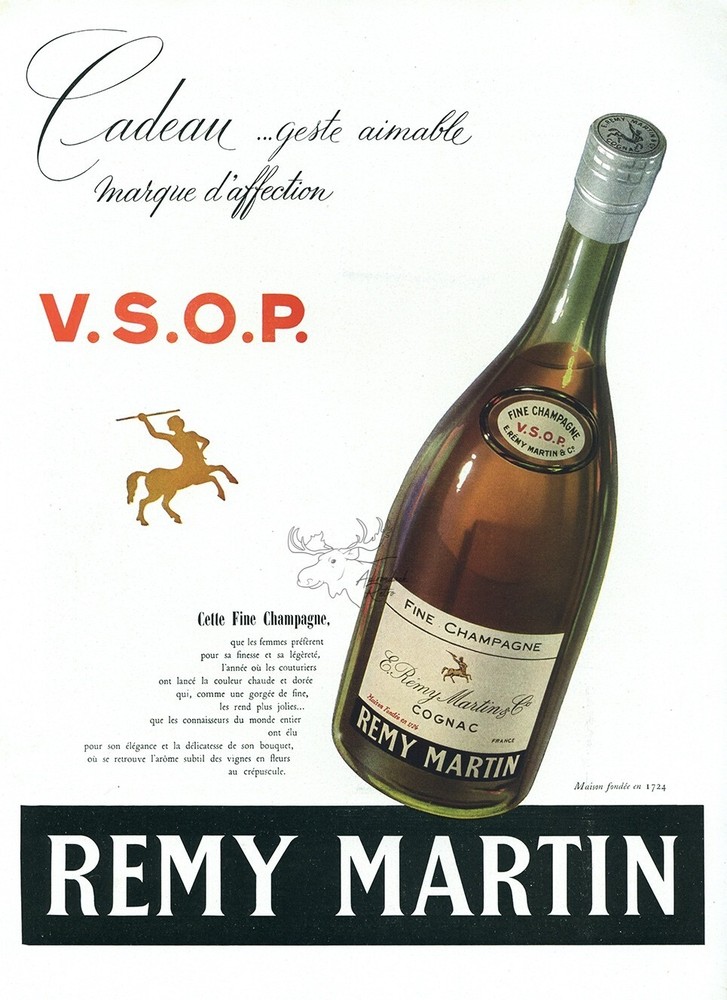 1953 Remy Martin Cognac Vintage Champagne Print Ad France V.S.O.P Liquor Ad
