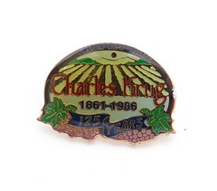Vintage CHARLES KRUG 1861-1986 125 Years Tie PIN Napa Valley California Winery