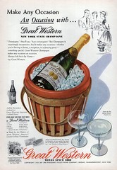 1954 Great Western New York Champagne Original Color Print Ad