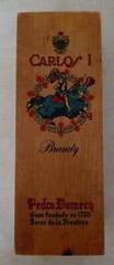 Vntg Carlos I Brandy Wooden Box Pedro Domecq Spain 12&Prime; x 4 1/2&Prime; x 3 1/2&Prime; (C12)