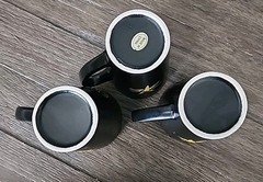 Set of 3 Tobin James Cellars Winery Paso Robles Ceramic Coffee Mug Cups Black
