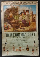 Vintage poster DRUNK FRIAR GROCERY STORE WINE MISION DE SANTO TOMAS LITHO MONK