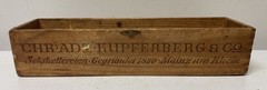Vintage KUPFERBERG GOLD DRY WOODEN PRESENTATION WOOD BOX *No Lid* – AS IS