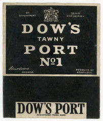 1930s Tawny Port Wine Fernandes Costa & Co Dow&rsquo;s No1 Wine label Portugal 2 #DL