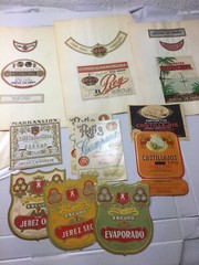 MEXICO: ca. 35 original Sherry Labels, large variety, some duplicates.