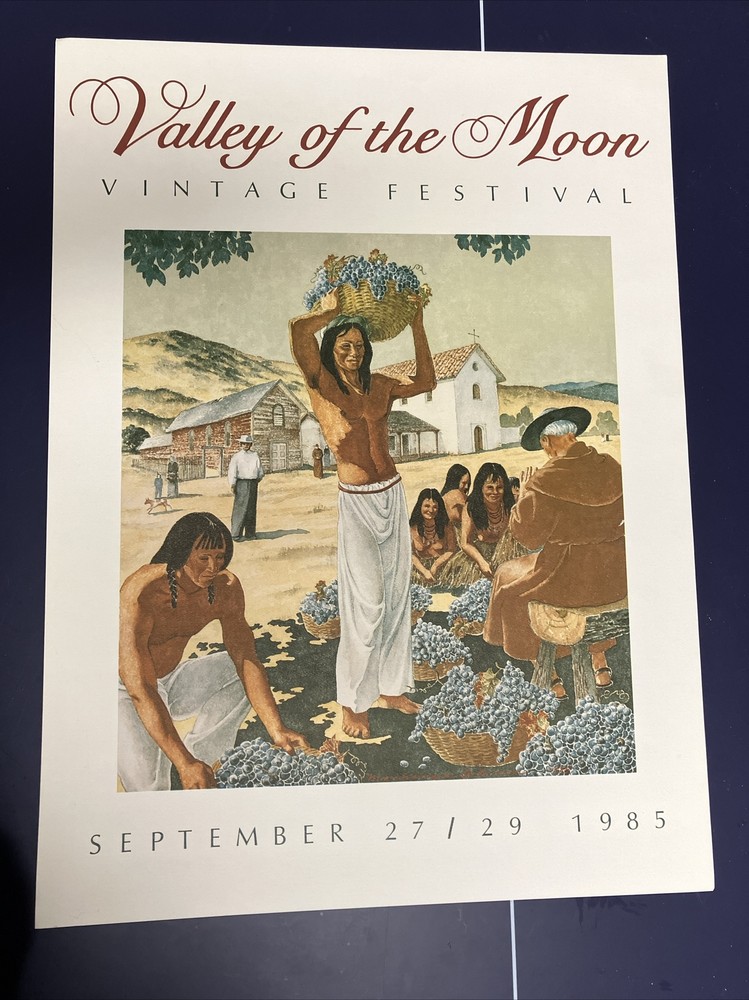 1985 Valley Of The Moon Vintage Festival Sonoma Wine Country Art Poster Harvest
