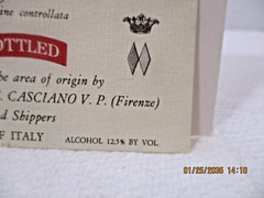 1967 Wine Bottle Label Italy Villa Antinori Chianti Classico Reserve