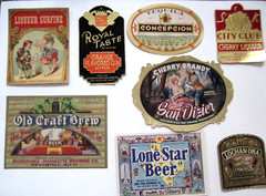 Set of (28) 1920&rsquo;s-30&rsquo;s Wine & Beer Labels – Some are Metallic and Shiny. *