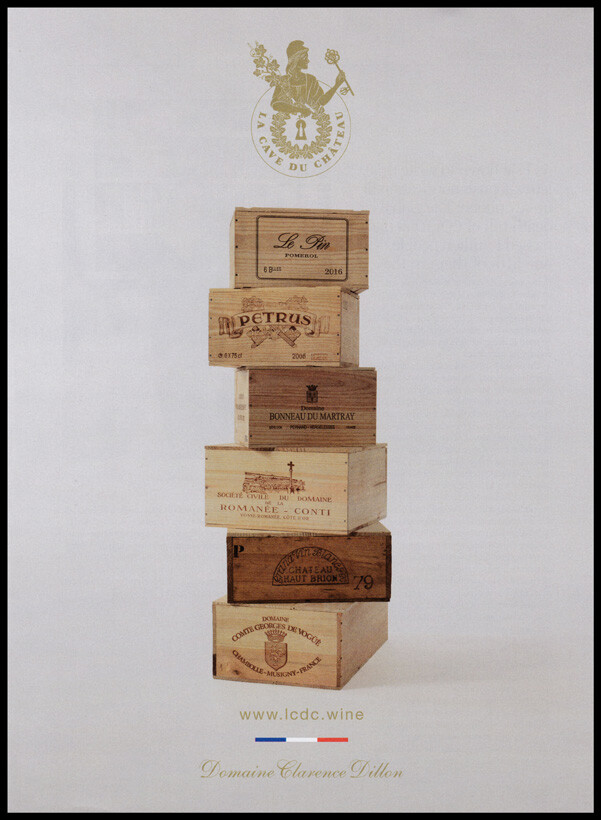 Les Cave des Chateau wine shop PRINT AD 2020 Domaine Clarence Dillon – crates