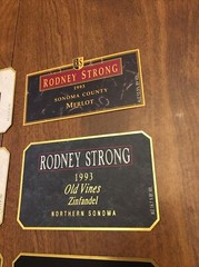 Huge Lot 6 Rare Vintage Rodney Strong Wine Labels 1990-1993: Merlot, Chardonnay+