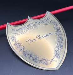 Dom Perignon Champagne Golden Metal Shield Label Box Plate – Engravable – Rare