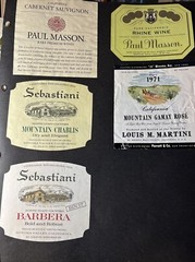 CALIFORNIA 1970s Estate Find WINE Sebastiani MARTINI Masson 5 LABELS