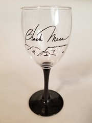 Black Mesa Winery – Velarde, NM – Wine Glass – Lovely Black Stem – 6-3/4&Prime; Tall