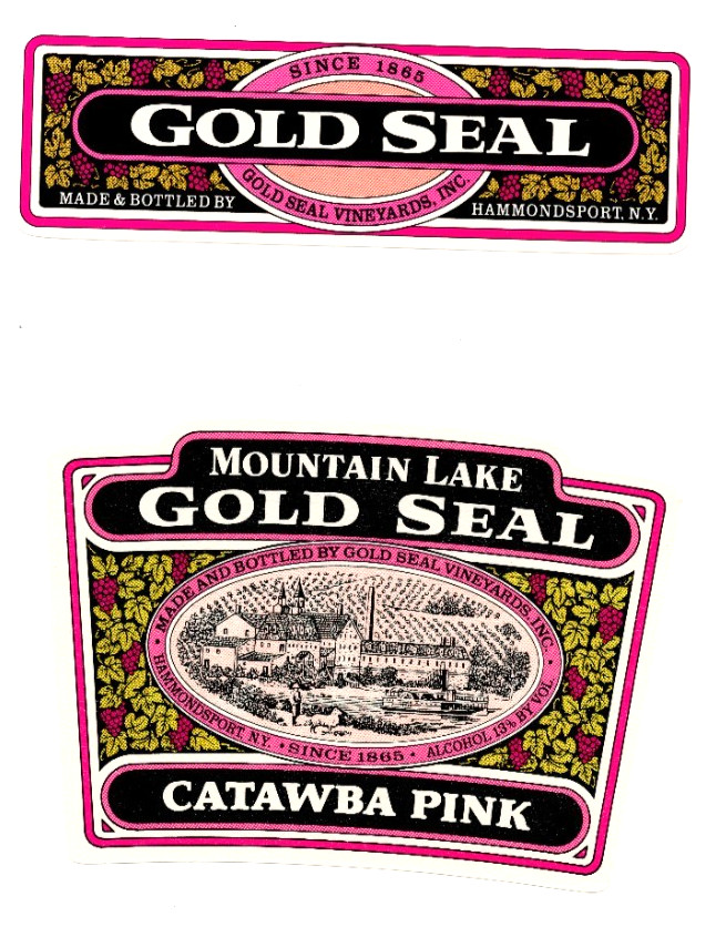 Vintage – Gold Seal Catawba Pink Wine Label – XL1i