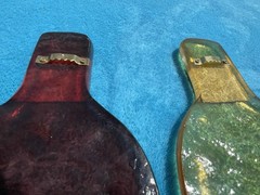 2 Flat Acrylic Wine Bottles Wall Decor Vtg 2003 Leandra Ginevra 12” Tall